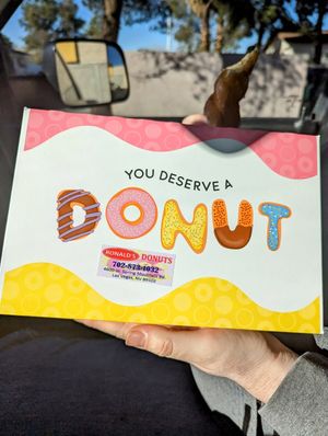 Donut box at Ronald's Donuts in Las Vegas