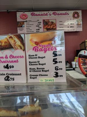 Vegan bagel sandwiches available at Ronald's Donuts in Las Vegas