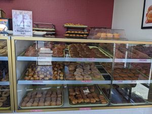 Plenty of donuts on each tray, much available at Ronald's Donuts in Las Vegas