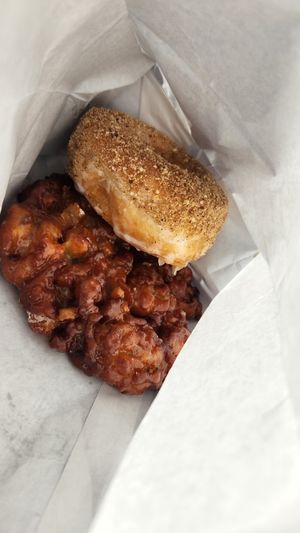 Apple fritter, crumb donut at Ronald's Donuts in Las Vegas