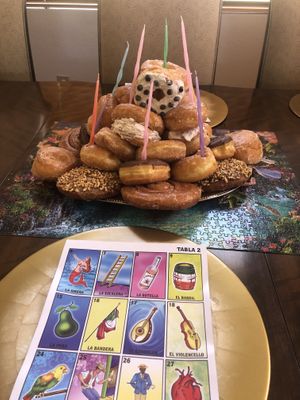 Donut tower for my birthday  at Ronald's Donuts in Las Vegas