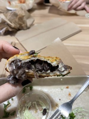 Inside the black bean empanada  at A Lo Vegano Orlando in Orlando