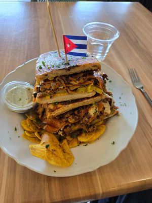 Cuban sandwich is HUGE! at A Lo Vegano Orlando in Orlando