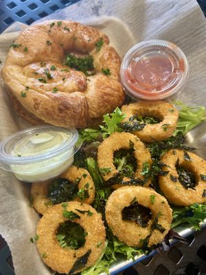 Ham and cheese croissant and calamari   at A Lo Vegano Orlando in Orlando