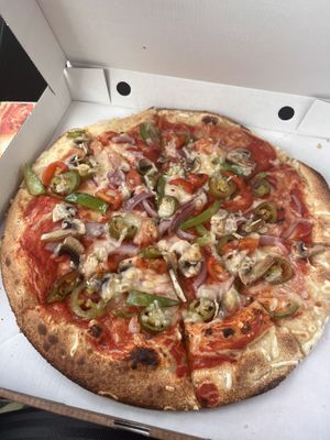 Vegetable pizzaa  at Aydin's Pizza in Rhosneigr