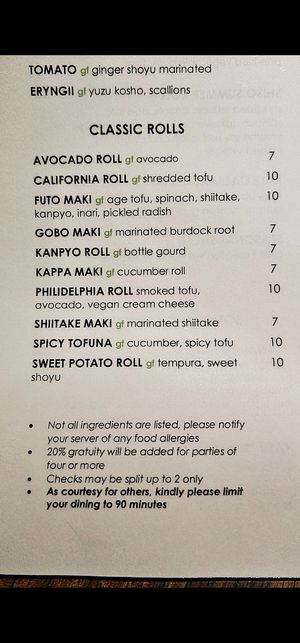  at Tane Vegan Izakaya in Palo Alto