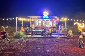 night life at manadala, fire spinning show at Mandala Living Foods Cafe in Anahola