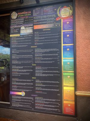 Full menu  at Mandala Living Foods Cafe in Anahola