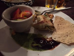 Some of the delicious vegan brunch offerings!  at India Restaurant in Providence