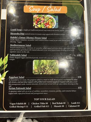 Salad options   at Habibi's Mediterranean in Guam