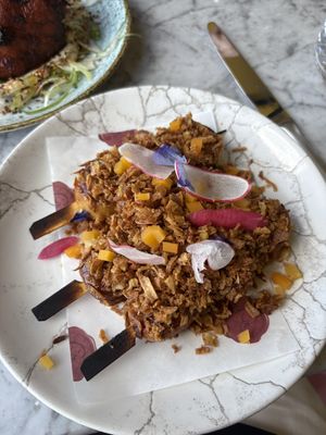 Mushroom skewers   at Duck & Waffle  in London