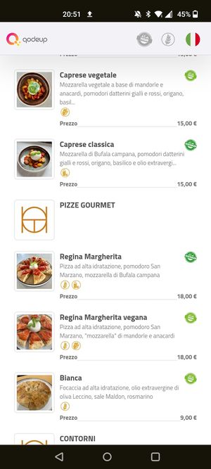 Menu at Elephant Bistrot in Moniga Del Garda