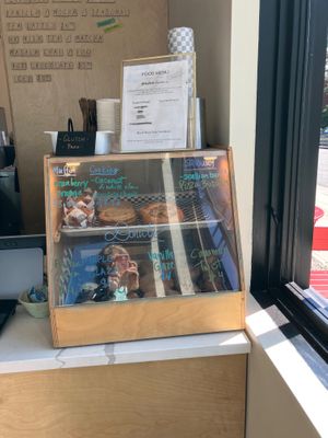 Small bakery case at Bramble Cafe in Halifax