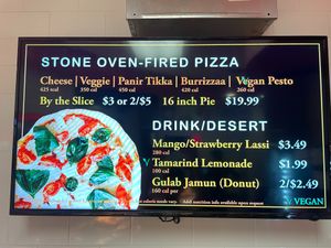 Pizza, Drinks and Desert Menu at Kalachandji's Campus in Richardson
