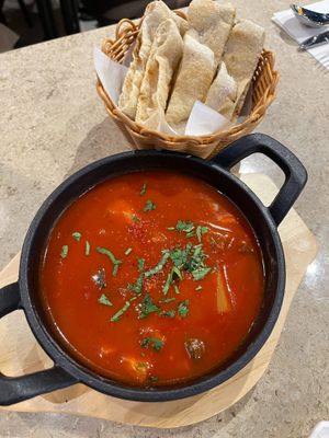  Shasuka with Sourdough “Naan” RM24 - request for vegan option, no egg
 at Roots Bistro KL in Kuala Lumpur