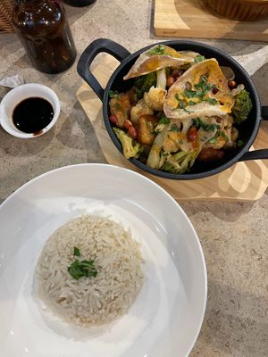 Sichuan Mala with Basmathi Rice (I didn’t want linguine…)
 at Roots Bistro KL in Kuala Lumpur