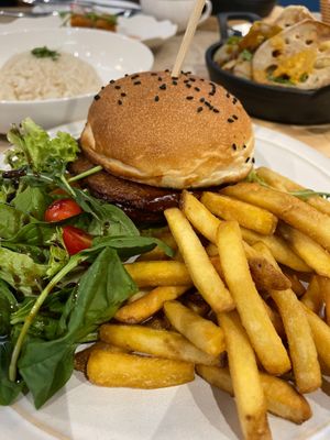 Double Jackfruit Burger RM42 at Roots Bistro KL in Kuala Lumpur