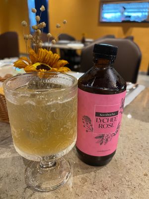 Lychee Rose Kombucha RM16 at Roots Bistro KL in Kuala Lumpur