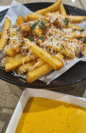 Curry fries with curry mayo at Roots Bistro KL in Kuala Lumpur
