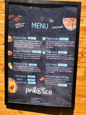 The options with English names but Croatian details! at Prikolica in Cerovac Vukmanicki