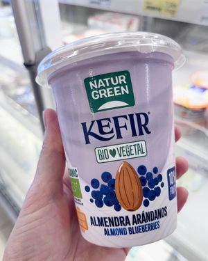 Vegan kefir, one of the range at Veritas in Premia De Mar