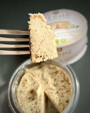 Fermè cashew "cheese" with black pepper, not bad, but simple  at Veritas in Premia De Mar