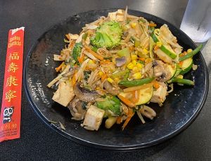 My bowl at HuHot Mongolian Grill in Denver