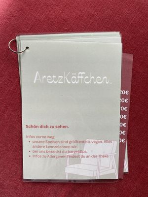 Menu  at AretzKäffchen in Moenchengladbach