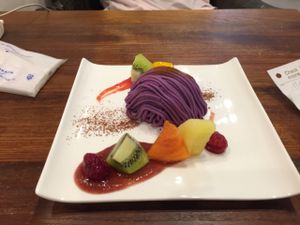 vegan Mont Blanc dessert. fantastic! so fresh! at CHOICE in Kyoto