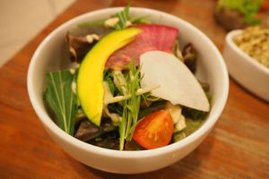 salad, served with omurice at CHOICE in Kyoto