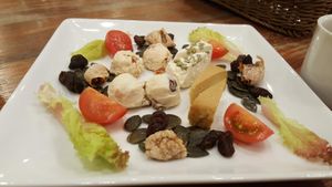 Cashew cheese platter at CHOICE in Kyoto