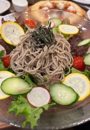 soba noodles  at CHOICE in Kyoto