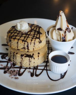 Chocolate pancakes.  at CHOICE in Kyoto