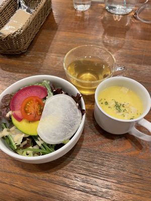 Salad and soup set  at CHOICE in Kyoto