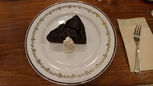 chocolate cake with almond cream  at CHOICE in Kyoto