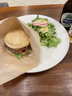 Burger and salad.   at CHOICE in Kyoto
