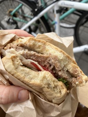 My vegan cheeseburgerr  at CHOICE in Kyoto