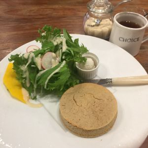 Pancake set meal (breakfast). Very nice~ at CHOICE in Kyoto