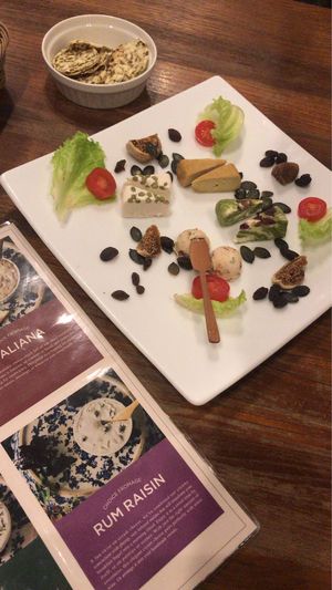 Italian/sundried tomato, herbal, Smokey, and delicious green cheese (matcha?) at CHOICE in Kyoto