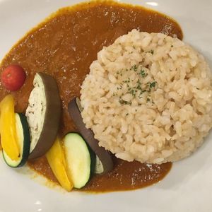 Vegetable curry and rice at CHOICE in Kyoto