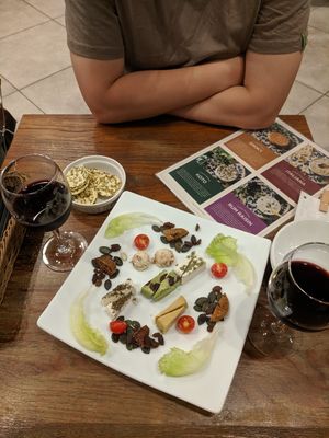 Vegan cheese platter at CHOICE in Kyoto