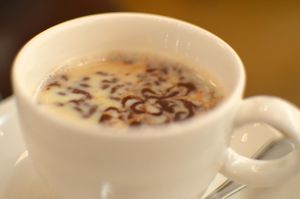 Soy Amazake with Chocolate Sauce at CHOICE in Kyoto