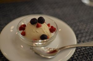 Brown rice milk ice-cream (mini serve) at CHOICE in Kyoto