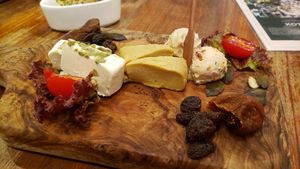Vegan cheese board at CHOICE in Kyoto