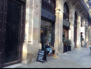 Outside at El Cafe Blueproject in Barcelona
