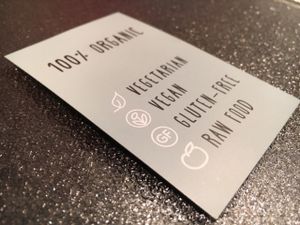 Business card at El Cafe Blueproject in Barcelona