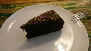 So yummy chocolate cake! at El Cafe Blueproject in Barcelona