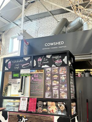 Cowshed had a vegan and gluten free menu!  at Radcliffe Market in Radcliffe