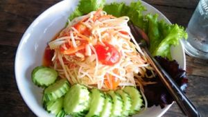 Somtam at Happy Green in Chiang Mai