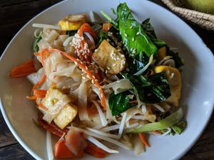Noodles with veggies at Happy Green at Happy Green in Chiang Mai